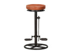 Set of 2 Zensova bar stools/ brown genuine goatskin leather EWIR25156