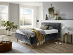 Upholstered adult bed 140x200cm with Zensova anthracite headboard and storage compartment SCQH08522