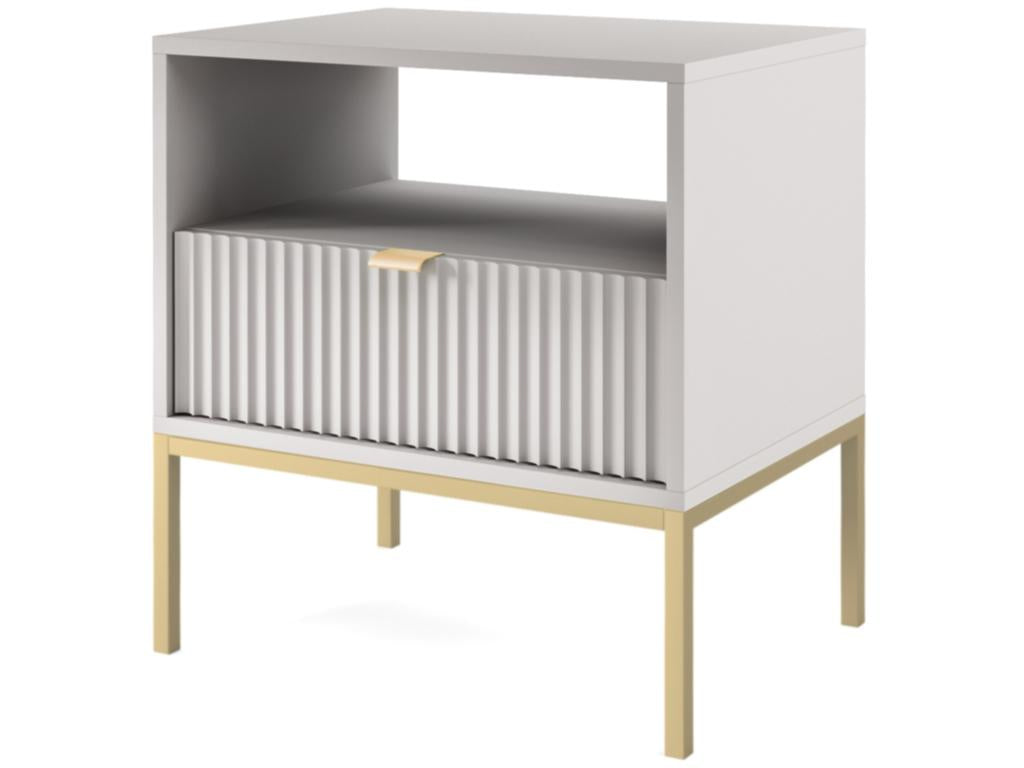 Bedside table - 54 cm - grey with gold legs - Elariva YZCN80518