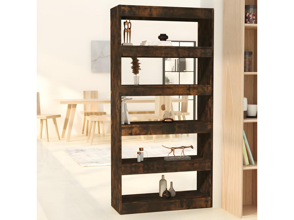 Bookcase/ Room divider Smoked oak 80x30x166 cm HPUU45743