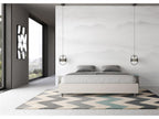 Upholstered bed without a slatted base, 180x210 cm, white faux leather, Lumenao HOVZ06893