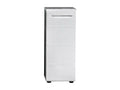 Bathroom cabinet - Low bathroom cabinet in glossy white and grey melamine - WHD 32-82-28cm DFOS36786