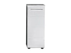 Bathroom cabinet - Low bathroom cabinet in glossy white and grey melamine - WHD 32-82-28cm DFOS36786