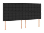 Upholstered bed base with mattress, black, 160x200 cm, XHQK16357