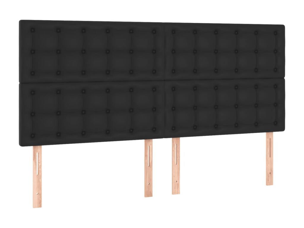 Upholstered bed base with mattress, black, 160x200 cm, XHQK16357