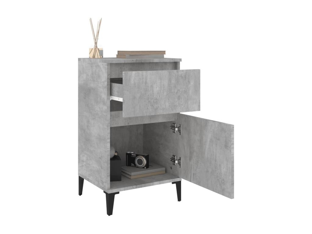 KONF03646 Bedside Tables, 2 pcs, Concrete Grey, 40x35x70 cm