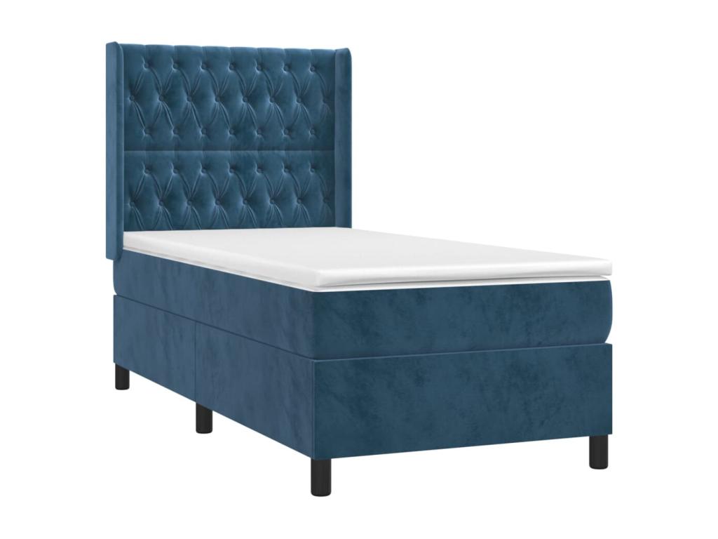 Zensova bed mattress with LED light, dark blue, 80x200cm, velvet, GQWQ39114