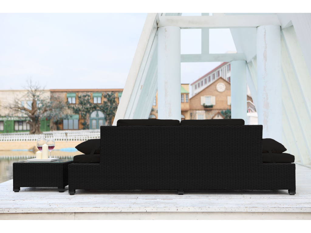 Elariva XGSO40445 2-seater garden furniture set in black/black wicker resin