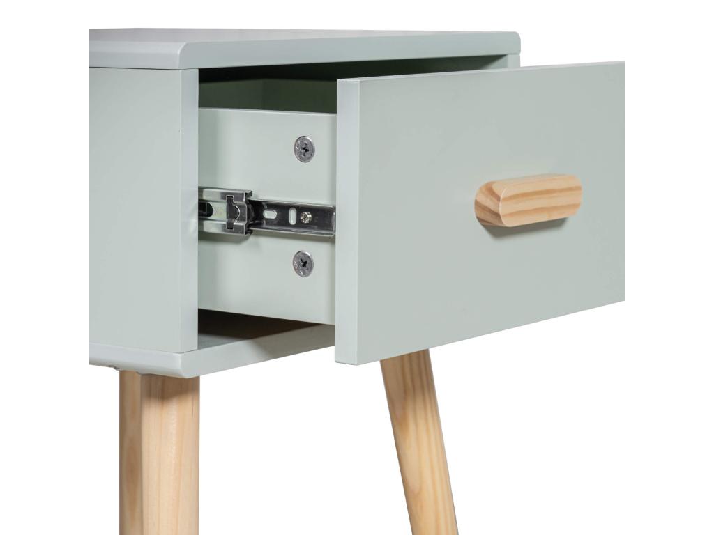 Zensova Picea Bedside Table 44x35x35 MDF Pine Aqua Green Brown Scandinavian Partially Assembled HGXT49345