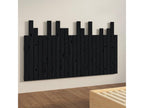 Wall-mounted headboard, black, 146.5x3x80 cm, solid pine wood, AFND07132