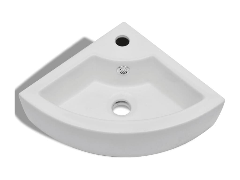 Washbasin with drain hole, white, 45x32x12.5 cm, 02 0002491 JTWU63601