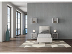 Modern adult bed with faux leather upholstered cushions, Elariva - White - 80x190 BAOP18459