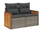 6-piece garden furniture set with grey resin wicker cushions BURI33336