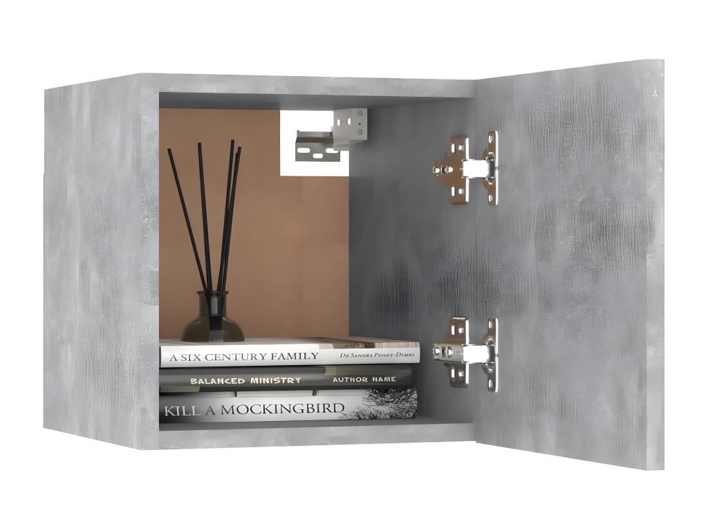 Set of 2 bedside tables, concrete grey, 30.5x30x30 cm, chipboard, JOOF14017