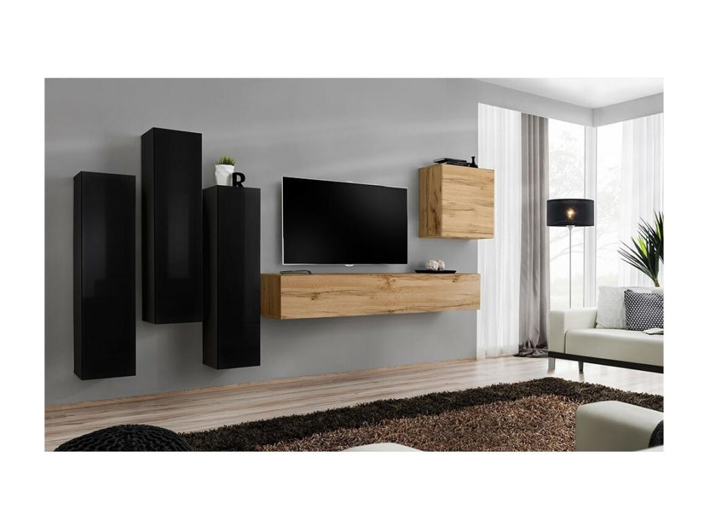 Zensova designer living room furniture set - Zensova glossy and oak finish Zensova BHIR49267