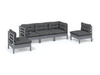 5-piece garden furniture set with cushions, solid pine wood CJOP32282