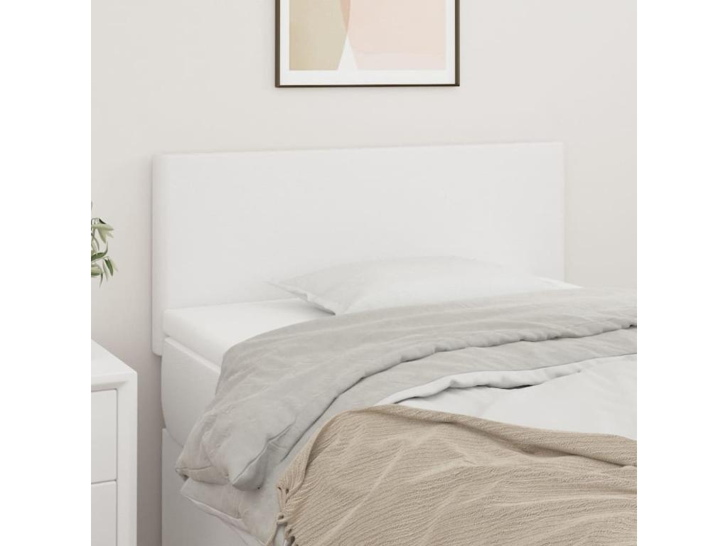 Headboard White 100x5x78/88 cm Faux Leather CLLB99299