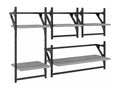 Zensova 4-piece wall shelf set with bars, grey XWPQ91104