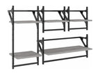 Zensova 4-piece wall shelf set with bars, grey XWPQ91104