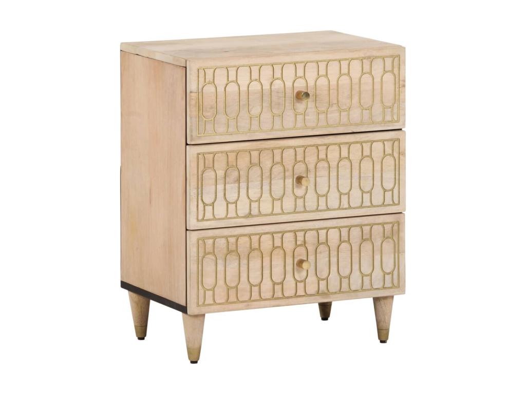 Bedside table 50x33x60 cm solid mango wood YPKQ71379