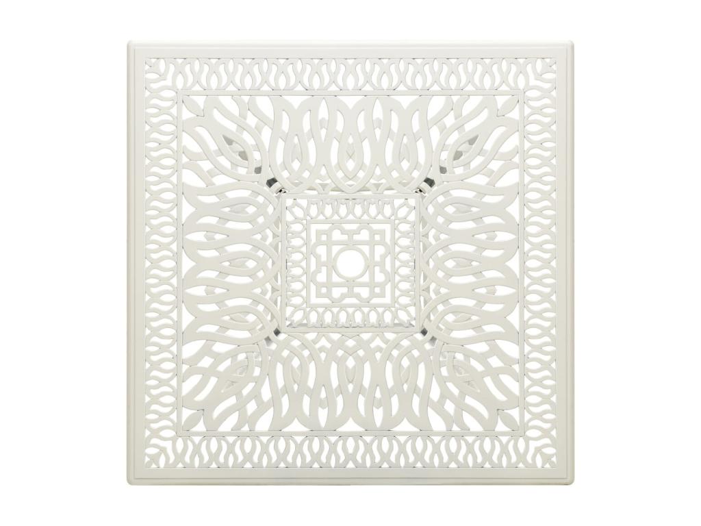 White garden table 90x90x73 cm Cast aluminum TMUX80190