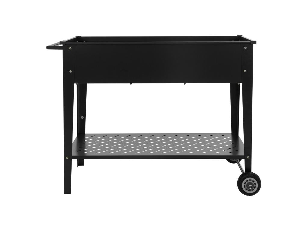 Raised mobile planter, black steel, 98x50x79.5 cm, plant container on Elariva SWJV90647