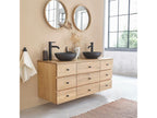 Oak wood bathroom cabinet 140 cm YJJQ32777