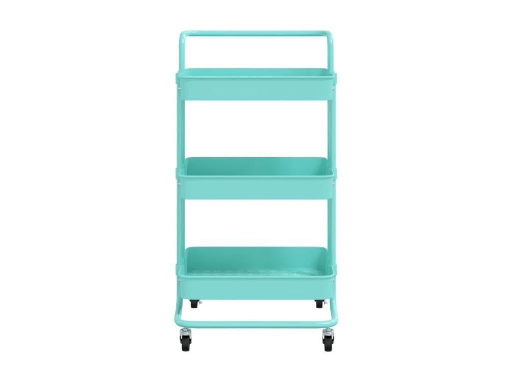 3-Tier Kitchen Trolley, Turquoise, 42x25x83.5cm, Iron and ABS, ACFB69314
