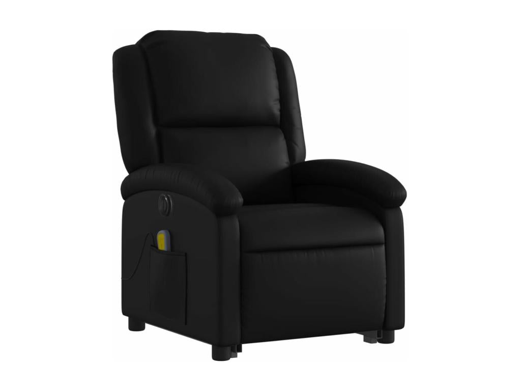 Black faux leather electric reclining massage chair MFSH69455