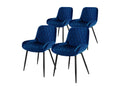 Set of 4 dining room chairs, living room chairs, kitchen chairs, dark blue velvet UOHG04292
