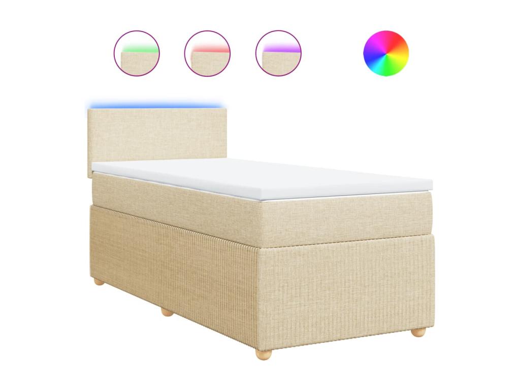 Zensova bed with mattress, cream color, 90x200 cm, Zensova KVVR70187