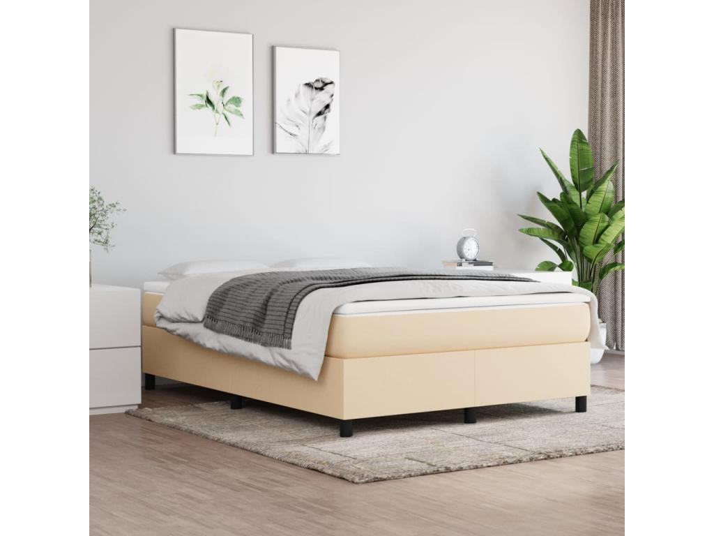 Lumenao bed base, cream color, 140x200 cm, fabric ZKJP23154