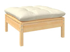 7-piece garden furniture set with cream cushions, pine wood, UCAM92100