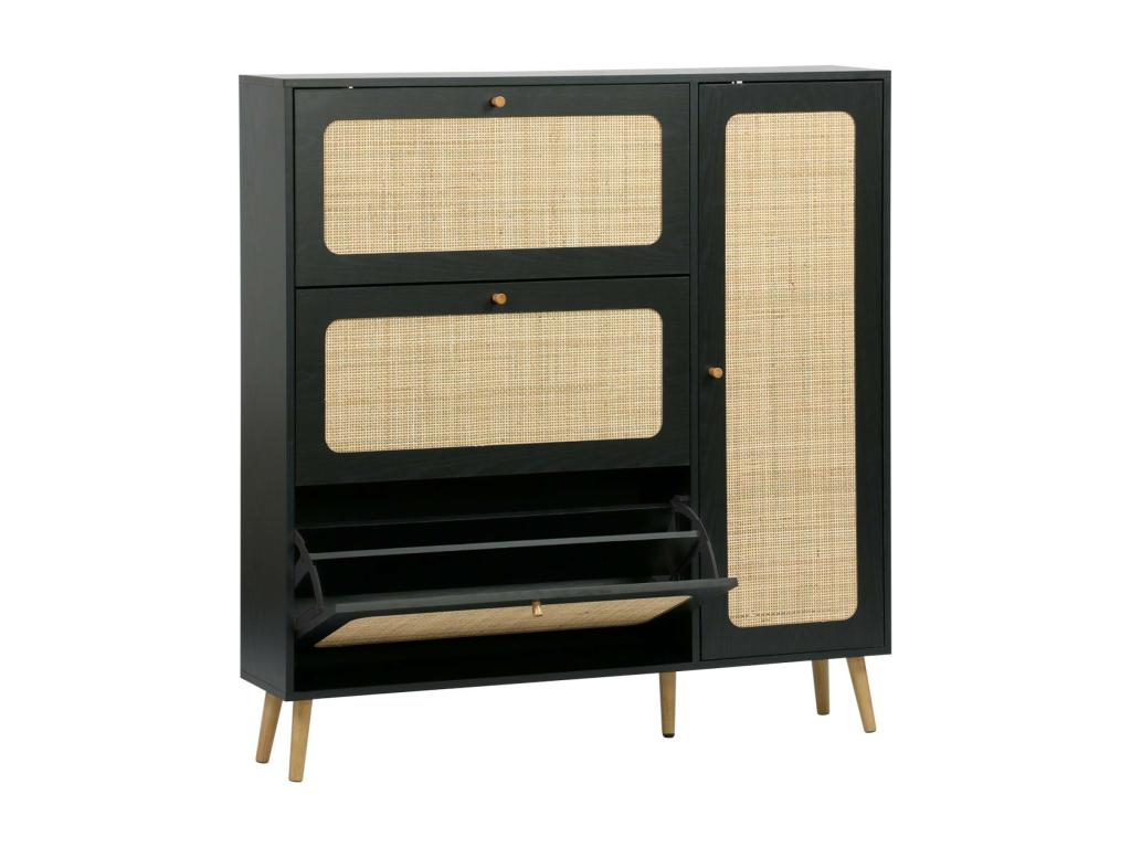 Zensova cane shoe cabinet - 3 drawers - 1 door - 21 pairs - 120x24x125 cm JOKS36190