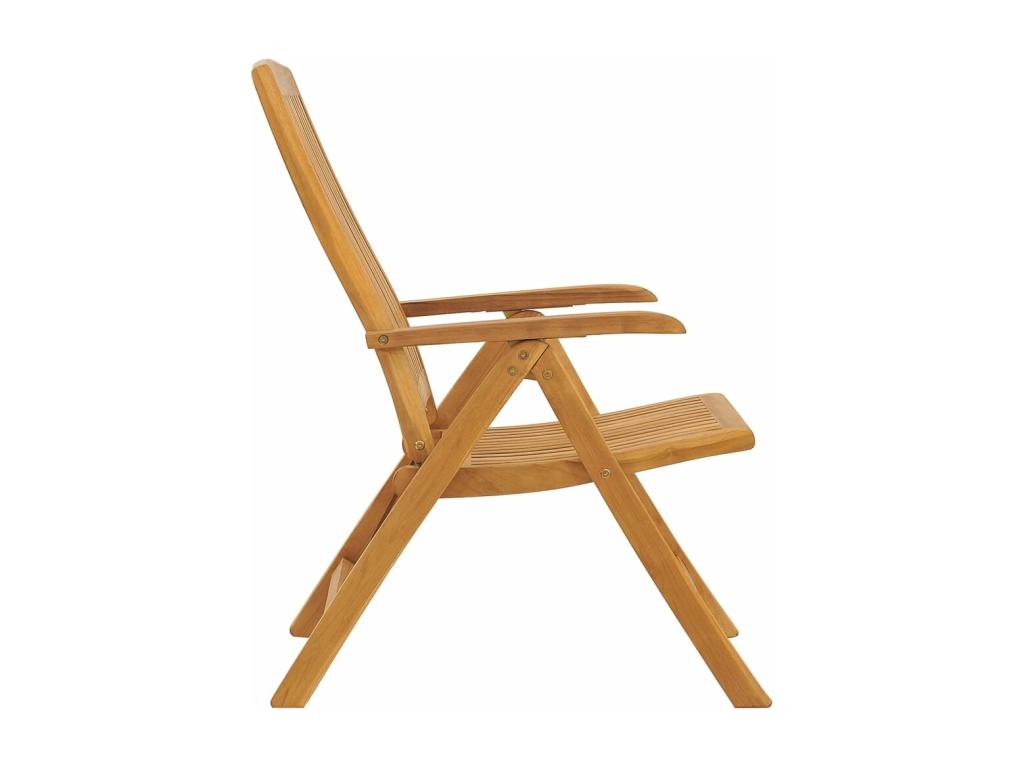 Reclining garden chairs and cushions, set of 8, solid teak VMQH57032