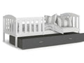 Zensova Children's Bed 90x190 White - Grey Delivered with drawer bed base and 7cm foam mattress NAFT35608