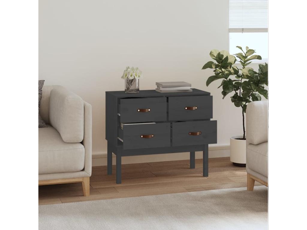 Grey console cabinet 90x40x78 cm Solid pine wood NXNW74950