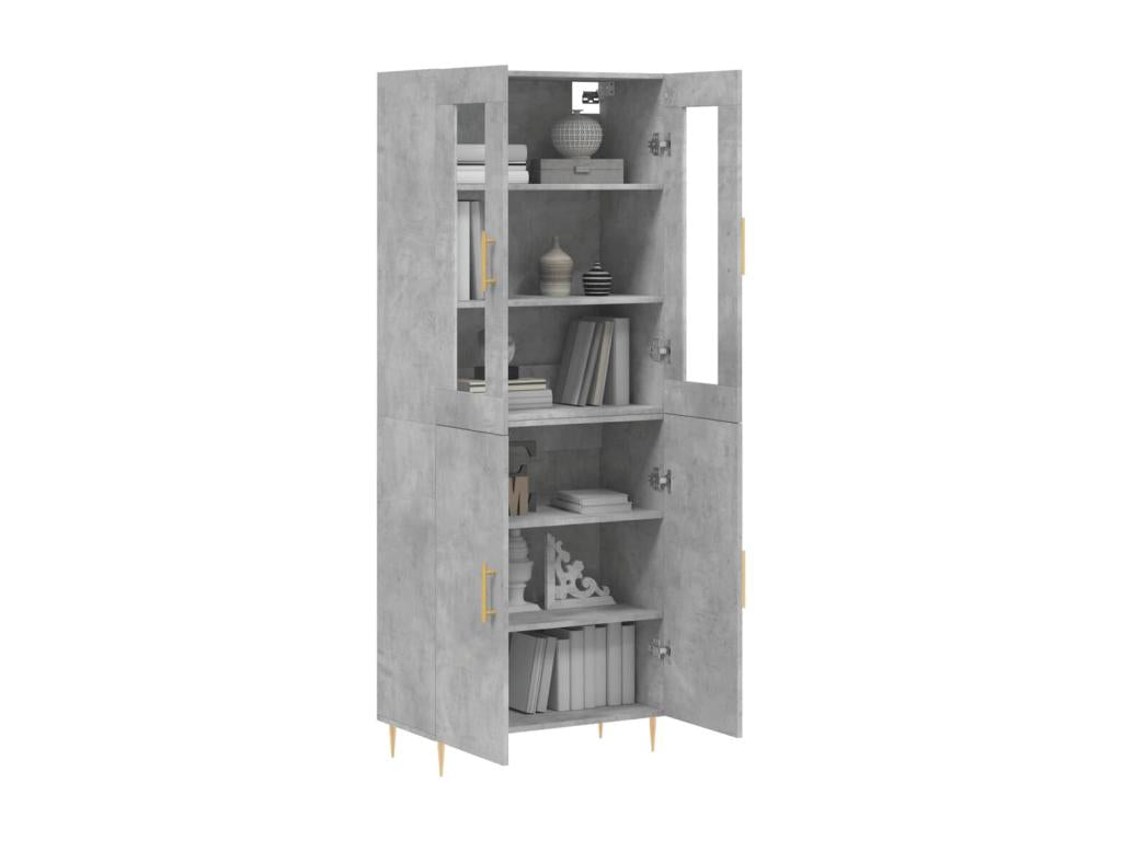 High sideboard, concrete grey, 69.5x34x180 cm, engineered wood, KDGF52248