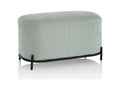 Green fabric bench with black metal legs, 82cm wide, HYWW17284