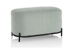 Green fabric bench with black metal legs, 82cm wide, HYWW17284