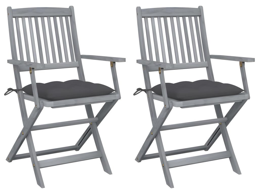 Zensova OTWP23114 Outdoor Folding Chairs, Set of 2 with Cushions