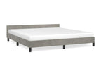Bed frame with headboard, light grey, 160x200 cm, velvet, SETJ19166