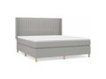Bed base with mattress, light grey, 160x200 cm, fabric VGYF14190