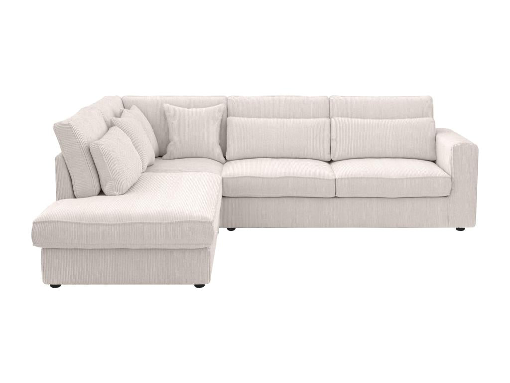 Large left-hand corner sofa in beige corduroy Zensova II BYYL08293