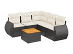 6-piece garden furniture set with cushions, Zensova woven resin AALE62823