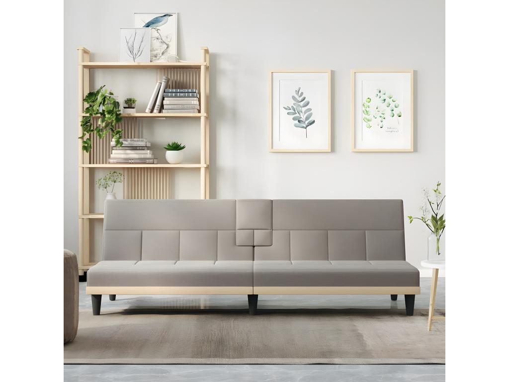 Sofa bed with cup holders, fabric MTRC62687