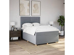 Bed base with mattress, light grey, 140x190cm, fabric, GEAM63941