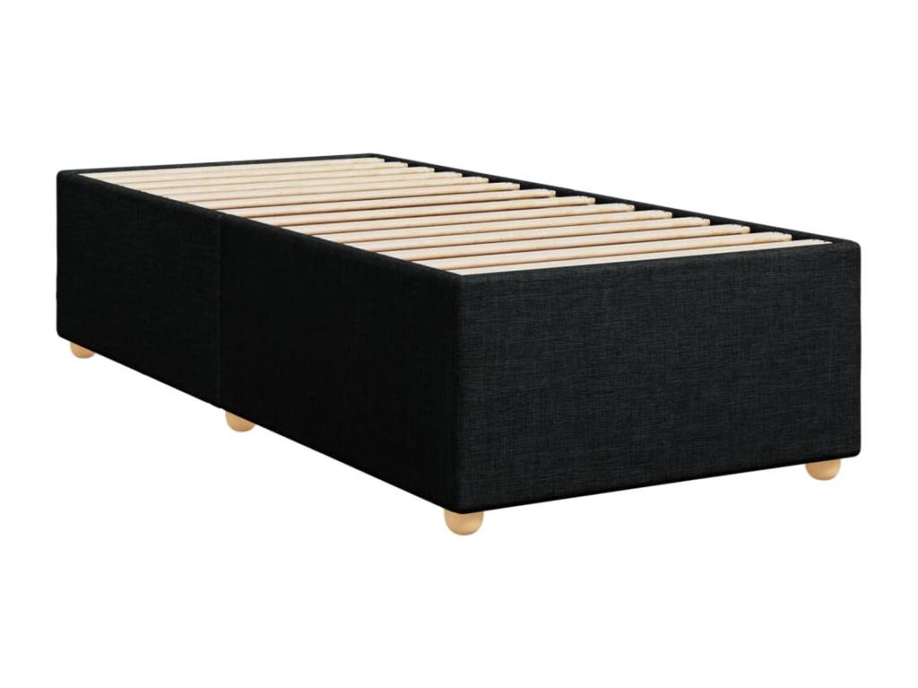 Black bed frame without mattress, 80x200 cm, fabric, UESP21818