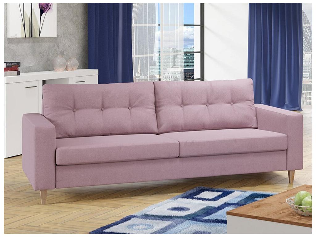 Zensova 111 Pink Sofa 214x91x83cm Upholstery Wooden Legs AUDJ12915