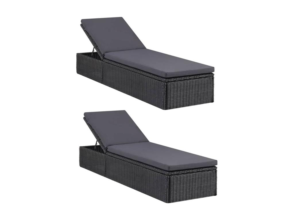 11-Piece Garden Dining Set, Black Wicker Resin FOBX08865